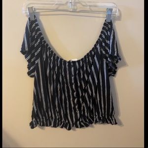 Black and white striped top